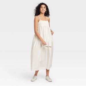 A New Day Smocked Slip Maxi Dress - White